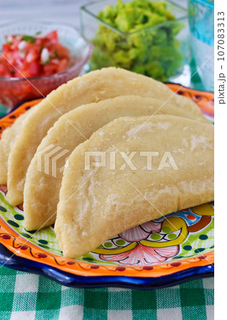 メキシコ料理のケサディージャ・フリータ Quesadilla frita メキシコ料理のケサディージャ・フリータ Quesadilla frita 107083313