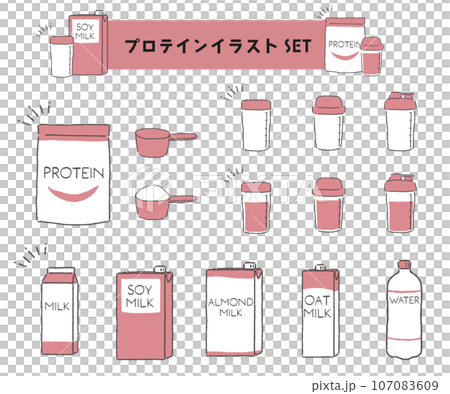 Protein handwritten illustration SET 107083609