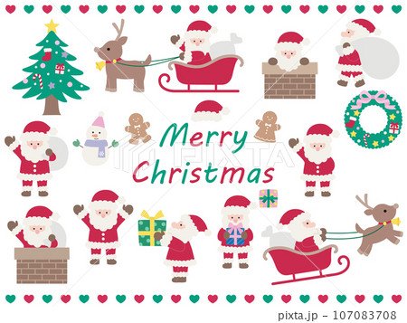 かわいいクリスマスのイラストセット 107083708