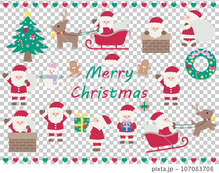かわいいクリスマスのイラストセット 107083708