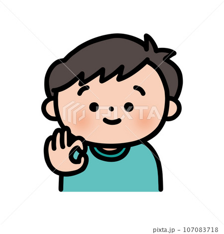 オッケーサインをする男性 107083718