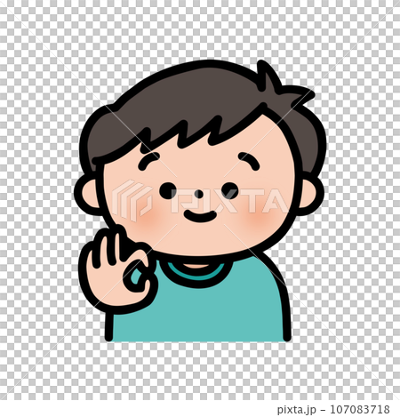 オッケーサインをする男性 107083718