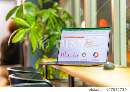 総務　経理　事務職　営業事務　一般事務　表計算　グラフ　夜のラウンジ 107083730