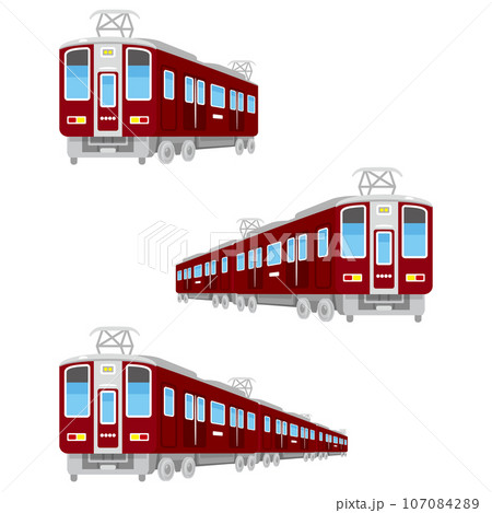 電車　エンジ　斜め 107084289