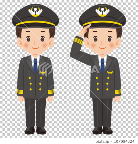 male pilot wearing a jacket 107084324