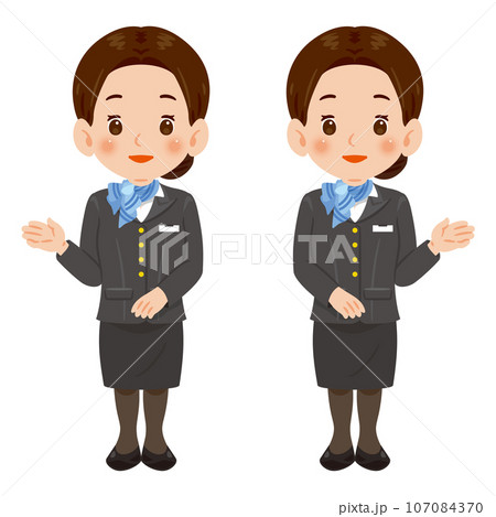 スーツとスカーフ姿の女性 案内 スーツとスカーフ姿の女性 案内 107084370