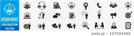 Recruitment icon set collection vector  107084408
