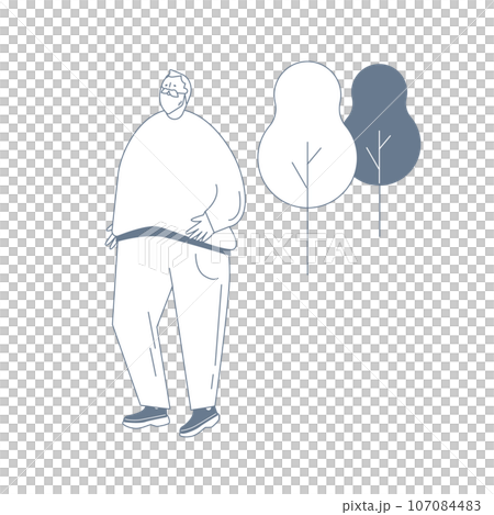 elderly man walking elderly man walking 107084483