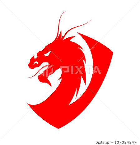 dragon head logo vector illustration template design 107084847