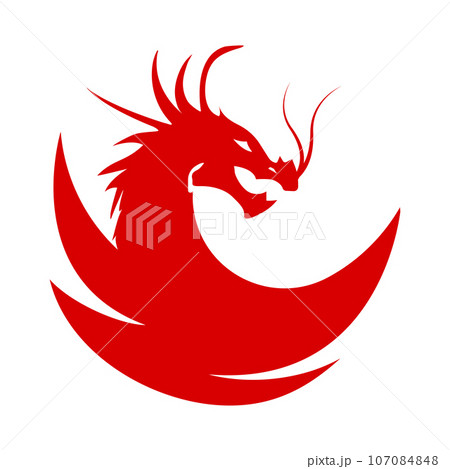 dragon head logo vector illustration template design 107084848