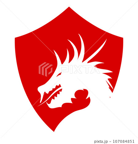 dragon head logo vector illustration template design 107084851