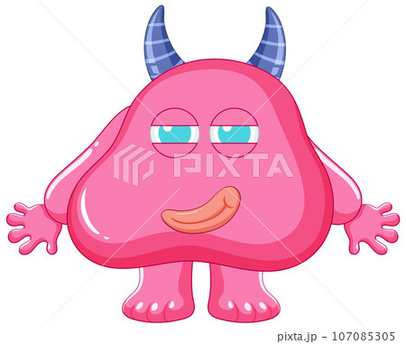 Pink Alien Monster Cartoon Character Illustration 107085305