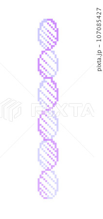 ドット絵_DNAの線(紫) ドット絵_DNAの線(紫) 107085427