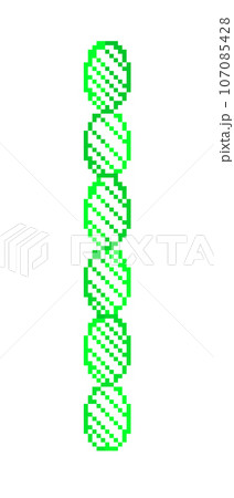 ドット絵_DNAの線(緑) 107085428