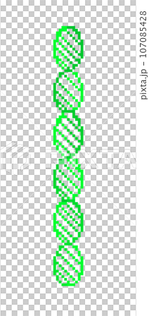 ドット絵_DNAの線(緑) 107085428