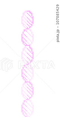 ドット絵_DNAの線(ピンク) ドット絵_DNAの線(ピンク) 107085429