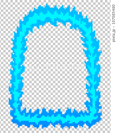 像素藝術_火焰門框（藍色） 107085480
