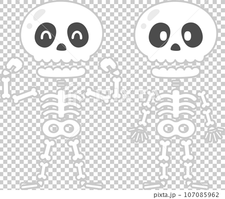 骨、骸骨のデフォルメキャラクター 107085962