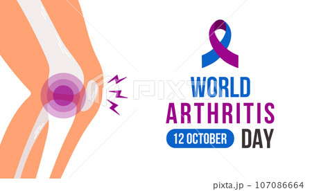 World Arthritis Day. October 12. Holiday concept. Template for background, banner, card, poster with text inscription. 107086664