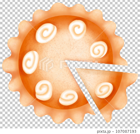 Watercolor pumpkin pie 107087193