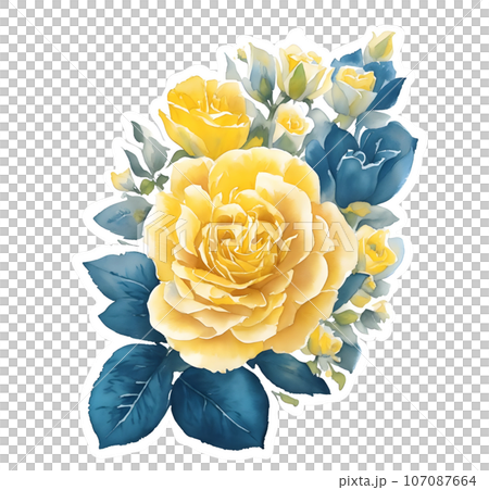 Yellow roses bouquet clip art Yellow roses bouquet clip art 107087664