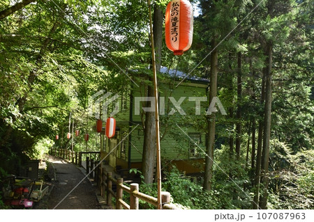 払沢の滝夏祭りの提灯　東京 107087963