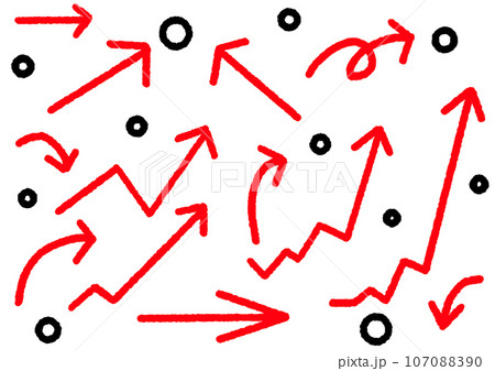 色々な形の赤い矢印 107088390