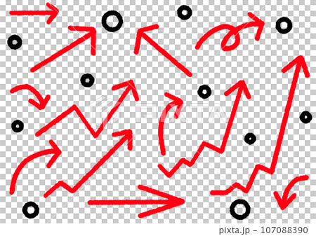 色々な形の赤い矢印 107088390