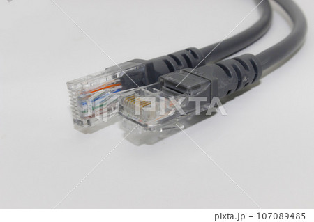 LAN Network Cable isolated on white background LAN Network Cable isolated on white background 107089485