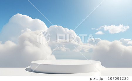 Background with empty, blank stone podium, pedestal for product placement 107091286