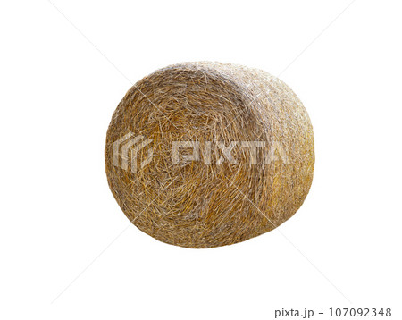dryround bale isolated on white background dryround bale isolated on white background 107092348