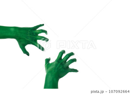 PNG green zombie hands isolated on white background. PNG green zombie hands isolated on white background. 107092664