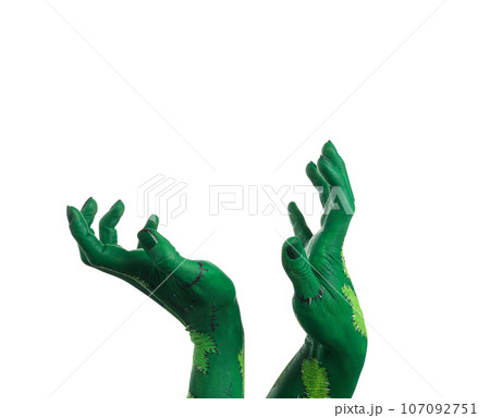 PNG green zombie hands isolated on white background. PNG green zombie hands isolated on white background. 107092751