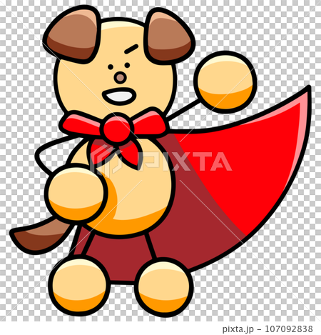 ヒーローなわんまるのイラスト 犬 ヒーローなわんまるのイラスト 犬 107092838
