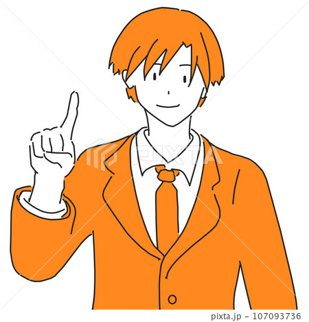 オレンジのスーツを着た会社員の男性 オレンジのスーツを着た会社員の男性 107093736