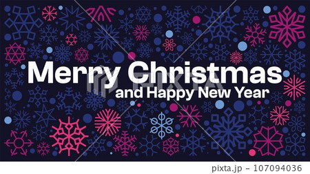 Snowflake background. Seamless print with falling snowflakes for winter holiday greeting card. Vector snowfall background 107094036