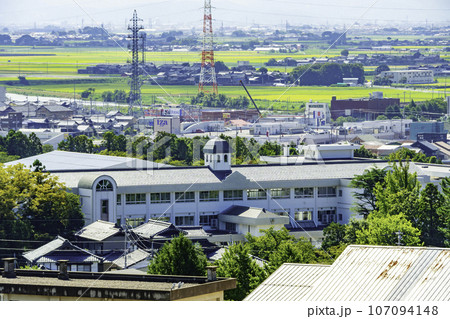 三国湊の町並み　坂井市立三国中学校　福井県坂井市 107094148