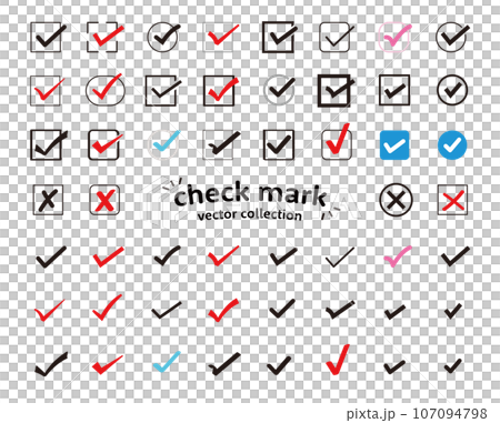 Check mark check icon set 107094798
