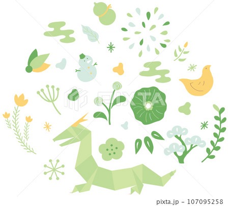 正月飾り　辰年　北欧風 107095258