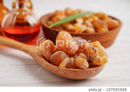 Frankincense or olibanum aromatic resin used in incense and perfumes. Frankincense or olibanum aromatic resin used in incense and perfumes. 107095888