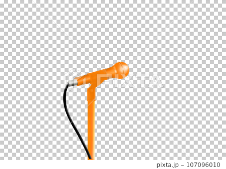 リアルタッチのスタンドマイクイラスト 107096010