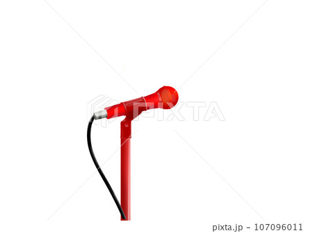 リアルタッチのスタンドマイクイラスト 107096011