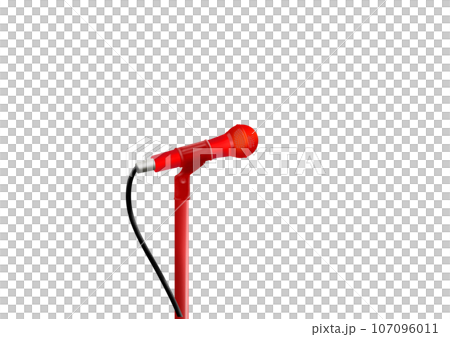 リアルタッチのスタンドマイクイラスト 107096011