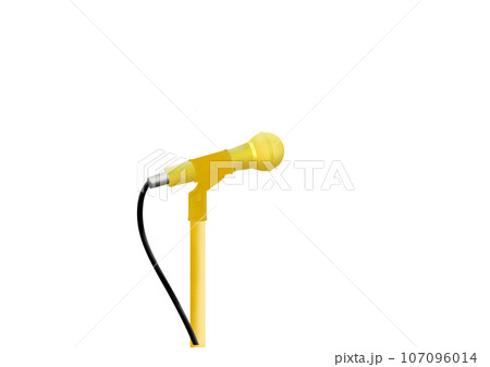 リアルタッチのスタンドマイクイラスト 107096014