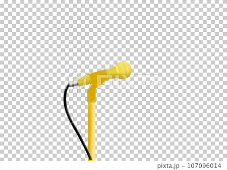 リアルタッチのスタンドマイクイラスト 107096014