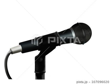 リアルタッチのスタンドマイクイラスト 107096020