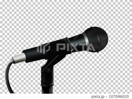 リアルタッチのスタンドマイクイラスト 107096020