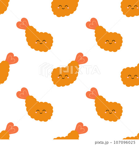 cartoon seamless pattern with tempura shrimp cartoon seamless pattern with tempura shrimp 107096025