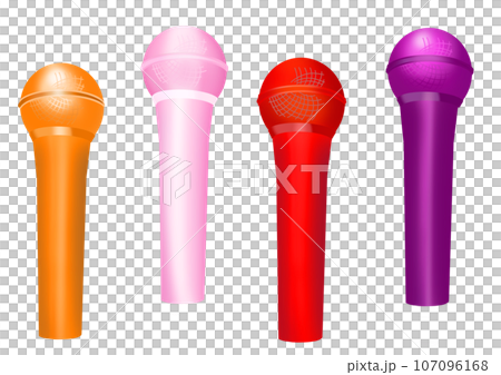 リアルタッチのカラフルハンドマイク 107096168