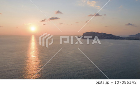 Aerial view at sunset at the sea Aerial view at sunset at the sea 107096345